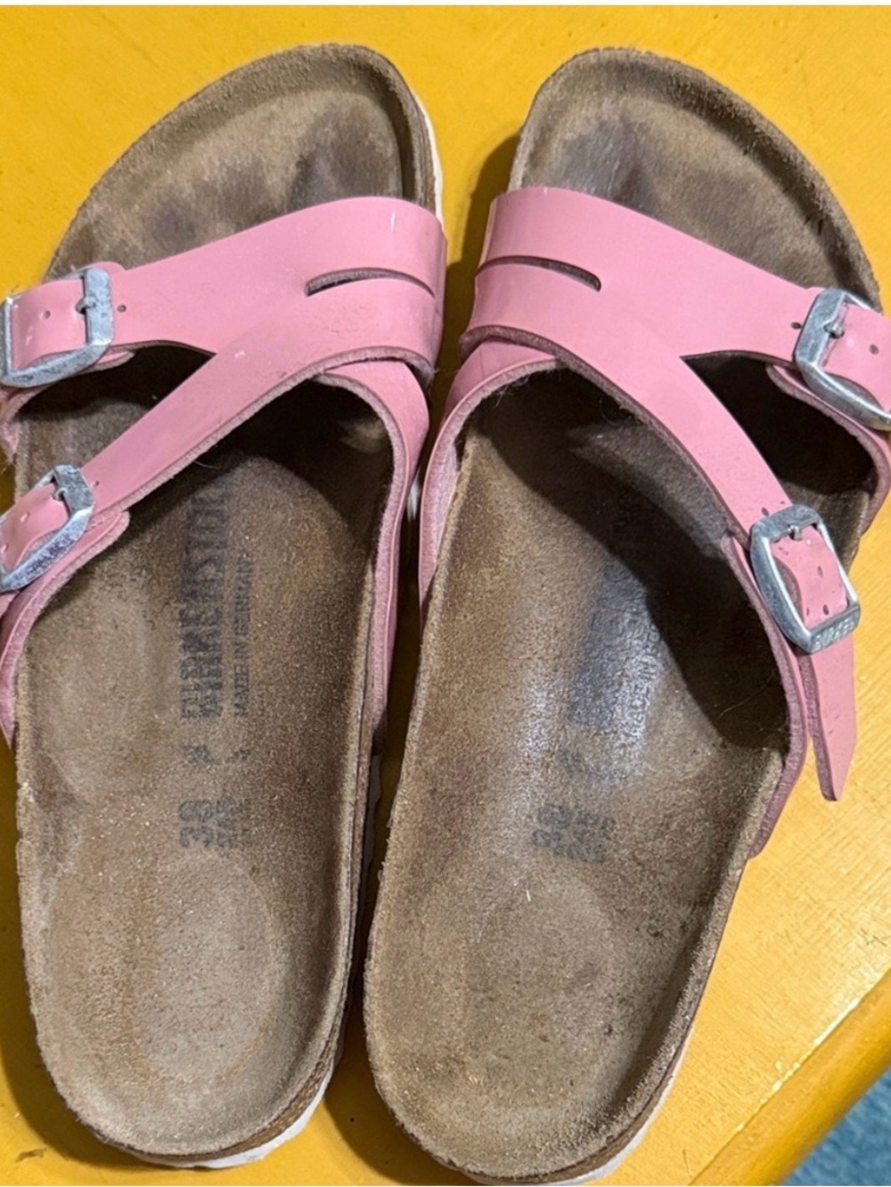 Women's Pink Double-Buckle Comfort Sandals
